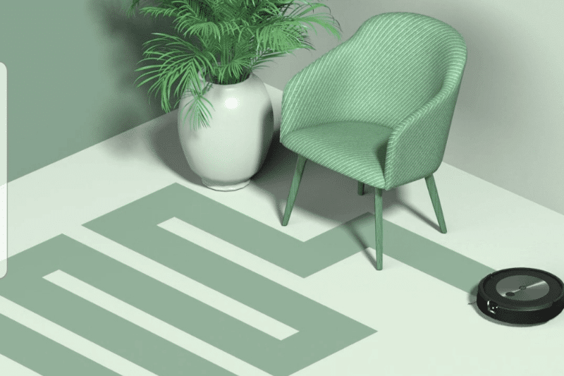 Вы можете увидеть, как робот-пылесос объезжает квартиру.